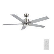 Carro Montgomery 52in 5-Blade Smart Ceiling Fan | Brushed Nickel Silver and Plywood Blades | Indoor Living Room & Great Room | Model SFR525G3-L11-SJ-1