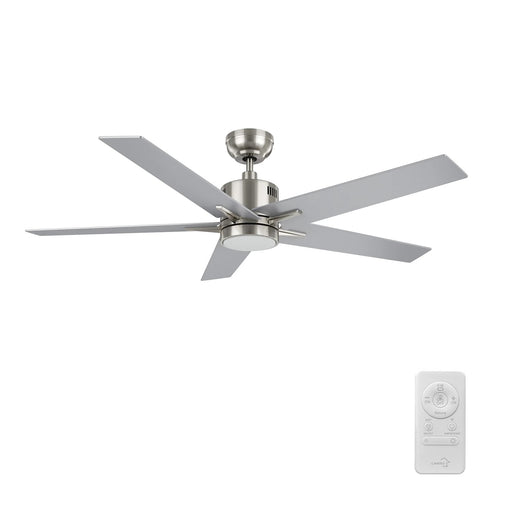 Carro Montgomery 52in 5-Blade Smart Ceiling Fan | Brushed Nickel Silver and Plywood Blades | Indoor Living Room & Great Room | Model SFR525G3-L11-SJ-1