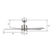 Carro Montgomery 52in 5-Blade Smart Ceiling Fan | Brushed Nickel Silver and Plywood Blades | Indoor Living Room & Great Room | Model SFR525G3-L11-SJ-1