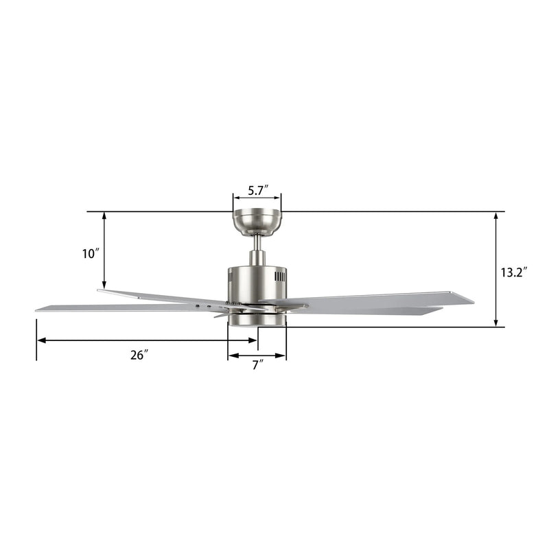 Carro Montgomery 52in 5-Blade Smart Ceiling Fan | Brushed Nickel Silver and Plywood Blades | Indoor Living Room & Great Room | Model SFR525G3-L11-SJ-1