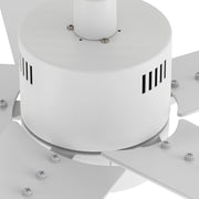 Carro Montgomery 52in 5-Blade Smart Ceiling Fan | White and Plywood Blades | Indoor Living Room & Great Room | 52 x 52 x 13.2 in | Model SFR525G3-L11-W1-1