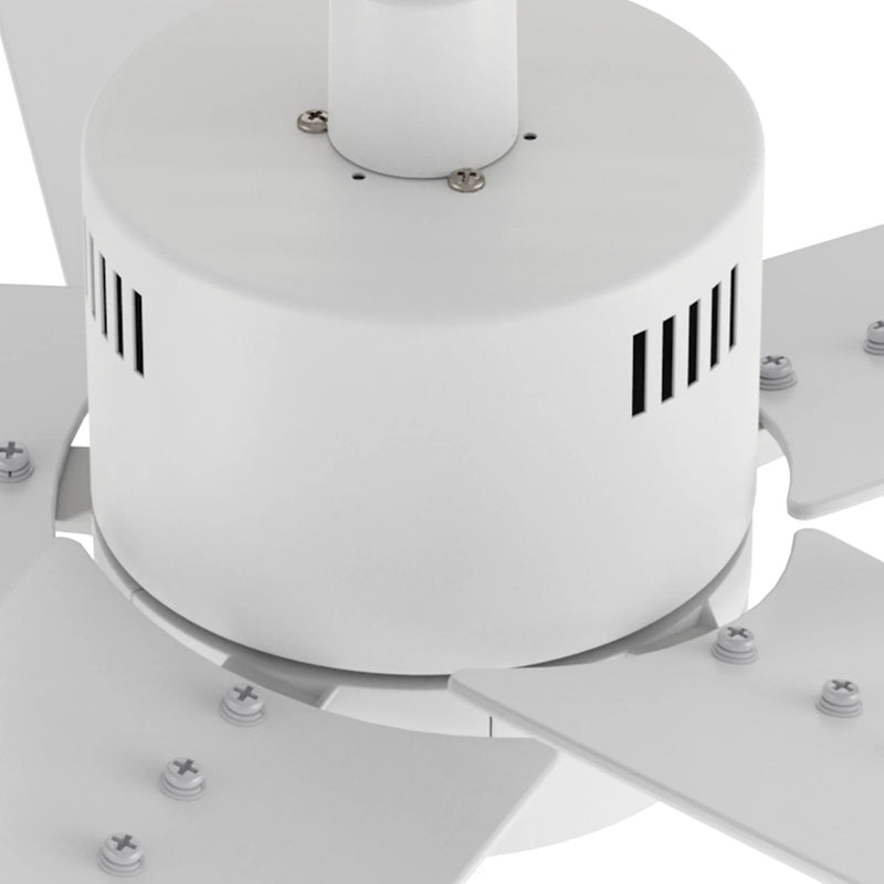 Carro Montgomery 52in 5-Blade Smart Ceiling Fan | White and Plywood Blades | Indoor Living Room & Great Room | 52 x 52 x 13.2 in | Model SFR525G3-L11-W1-1