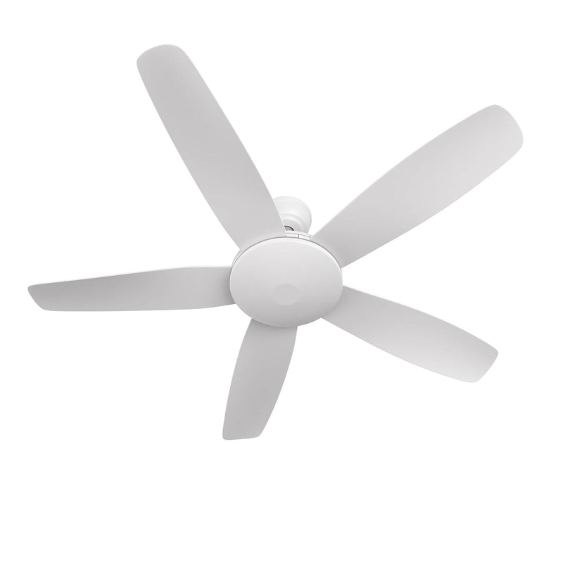 Carro Salem 52in 5-Blade Smart Ceiling Fan | White and Plywood Blades | Indoor Living Room & Great Room | 52 x 52 x 13.3 in | Model SFR525G4-N10-W1-1