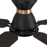 Carro Espear 52in 5-Blade Flush Ceiling Fan | Modern Black Gold and Plywood | Large Living Room & Covered Patio | 52 x 52 x | Model SFR525J-L12-B2-1-FMA