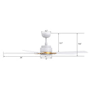 Carro Espear 52in 5-Blade Smart Ceiling Fan | Modern White Gold Plywood Blades | Large Living Room & Covered Patio | 14.4 x 52 x | Model SFR525J-L12-W1-1G
