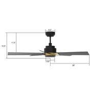 Carro Ascender 52in 5-Blade Smart Ceiling Fan | Modern Black Gold and Plywood | Living Room & Covered Patio | 52 x 52 x 14.7 in | Model SFR525J1-L11-B2-1G