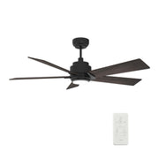 Carro Ascender 52in 5-Blade Smart Ceiling Fan | Modern Black Walnut and Plywood | Living Room & Covered Patio | 52 x 52 x 14.7 in | Model SFR525J1-L11-B5-1