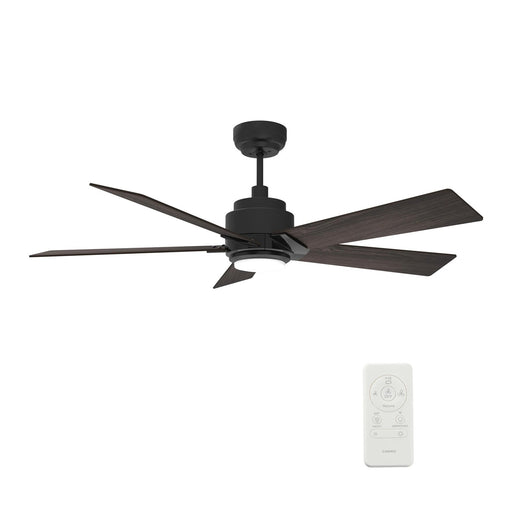 Carro Ascender 52in 5-Blade Smart Ceiling Fan | Modern Black Walnut and Plywood | Living Room & Covered Patio | 52 x 52 x 14.7 in | Model SFR525J1-L11-B5-1