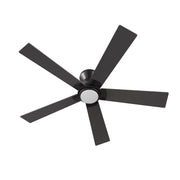 Carro Ascender 52in 5-Blade Flush Mount Smart Ceiling Fan | Modern Black Barnwood Plywood Blades | Living Room & Covered | Model SFR525J1-L11-BG-1-FM
