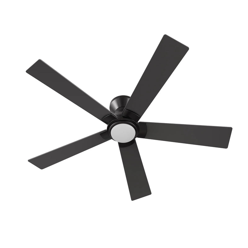 Carro Ascender 52in 5-Blade Flush Mount Smart Ceiling Fan | Modern Black Barnwood Plywood Blades | Living Room & Covered | Model SFR525J1-L11-BG-1-FM