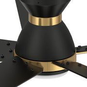 Carro Ascender 52in 5-Blade Flush Mount Smart Ceiling Fan | Modern Black Gold Barnwood Plywood Blades | Living Room & | Model SFR525J1-L11-BG-1-FMA