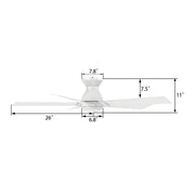 Carro Ascender 52in 5-Blade Flush Mount Smart Ceiling Fan | Modern White Plywood Blades | Living Room & Covered Patio | 52 x | Model SFR525J1-L11-W1-1-FM