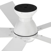 Carro Ascender 52in 5-Blade Flush Mount Smart Ceiling Fan | Modern White Plywood Blades | Living Room & Covered Patio | 52 x | Model SFR525J1-L11-W1-1-FM