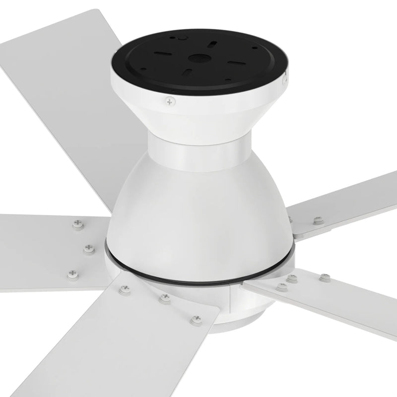Carro Ascender 52in 5-Blade Flush Mount Smart Ceiling Fan | Modern White Plywood Blades | Living Room & Covered Patio | 52 x | Model SFR525J1-L11-W1-1-FM