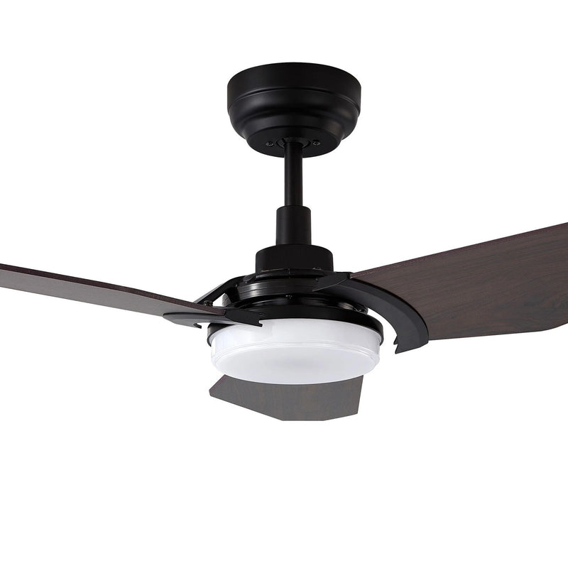 Carro Kaj 56in Smart Ceiling Fan | Modern Black Plywood Blades | Living Room & Covered Patio | 56 x 56 x 13.4 in | Model SFR563B-L12-B2-1