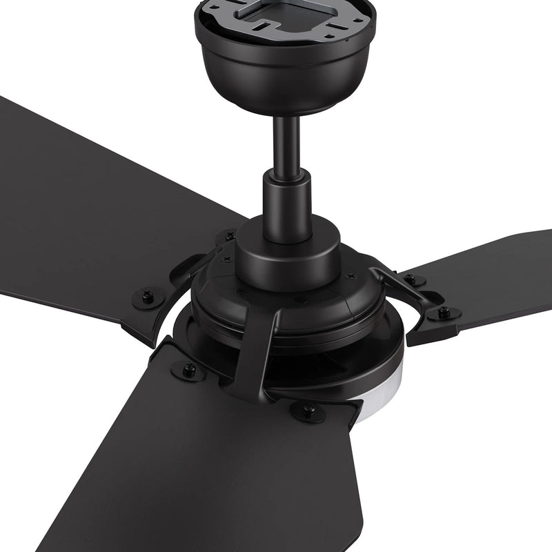 Carro Kaj 56in Smart Ceiling Fan | Modern Black Plywood Blades | Living Room & Covered Patio | 56 x 56 x 13.4 in | Model SFR563B-L12-B2-1