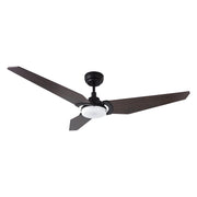 Carro Kaj 56in Smart Ceiling Fan | Modern Black Walnut and Plywood Blades | Living Room & Covered Patio | 56 x 56 x 13.4 in | Model SFR563B-L12-B5-1