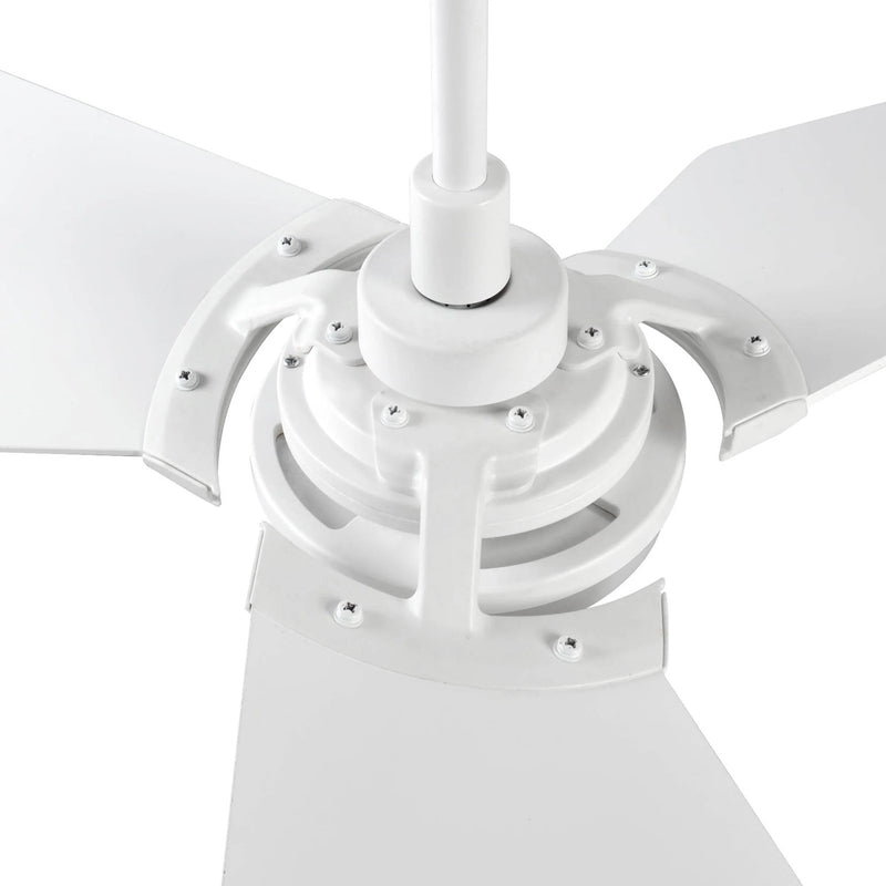 Carro Kaj 56in Smart Ceiling Fan | Modern White and Plywood Blades | Living Room & Covered Patio | 56 x 56 x 13.4 in | Model SFR563B-L12-W1-1