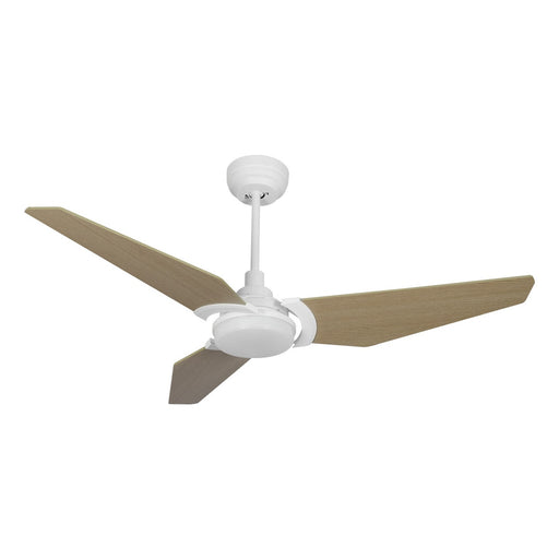 Carro Kaj 56in Smart Ceiling Fan | Modern White Chestnut and Plywood Blades | Living Room & Covered Patio | 56 x 56 x 13.4 in | Model SFR563B-L12-W6-1