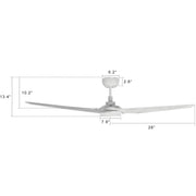 Carro Kaj 56in Smart Ceiling Fan | White Marble Plywood Blades | Living Room & Covered Patio | 56 x 56 x 13.4 in, 4000K LED, DC | Model SFR563B-L12-W7-1