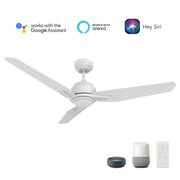 Carro Calen 56in Smart Ceiling Fan | White Plywood Blades | Living Room & Covered Patio | 56 x 56 x 13.2 in, 4000K LED, DC Motor | Model SFR563J3-L11-W1-1