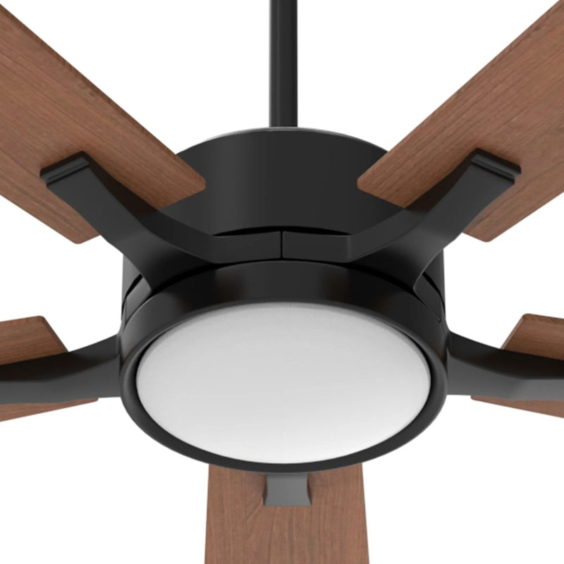 Carro Appleton 56in 5-Blade Smart Ceiling Fan | Black Cherry Plywood Blades and Black Finish | Living Room & Covered Patio | 56 x | Model SFR565E-L12-B3-1