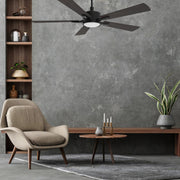 Carro Appleton 56in 5-Blade Smart Ceiling Fan | Black Walnut Plywood Blades and Black Finish | Living Room & Covered Patio | 56 x | Model SFR565E-L12-BF-1