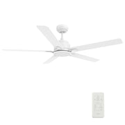 Carro Espear 56in 5-Blade Smart Ceiling Fan | Modern White Plywood and Integrated LED | Living Room & Covered Patio | 14.4 x 56 x | Model SFR565J-L12-W1-1
