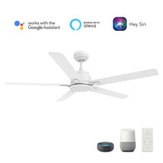 Carro Espear 56in 5-Blade Smart Ceiling Fan | Modern White Plywood and Integrated LED | Living Room & Covered Patio | 14.4 x 56 x | Model SFR565J-L12-W1-1