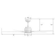 Carro Espear 56in 5-Blade Smart Ceiling Fan | Modern White Plywood and Integrated LED | Living Room & Covered Patio | 14.4 x 56 x | Model SFR565J-L12-W1-1