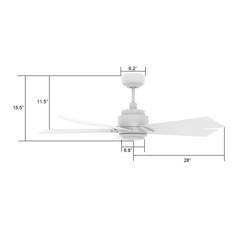 Carro Ascender 56in 5-Blade Smart Ceiling Fan | Modern White Plywood and Integrated LED | Living Room & Covered Patio | 14.7 x | Model SFR565J1-L11-W1-1