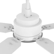 Carro Espear 60in 5-Blade Smart Ceiling Fan | Soft Modern White and Plywood | Large Living Room & Covered Patio | 60 x 60 x 14.4 | Model SFR605J-L12-W1-1