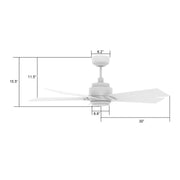 Carro Ascender 60in 5-Blade Smart Ceiling Fan | Modern White Plywood Blades | Living Room & Covered Patio | 60 x 60 x 14.7 in | Model SFR605J1-L11-W1-1