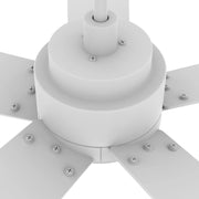 Carro Ascender 60in 5-Blade Smart Ceiling Fan | Modern White Plywood Blades | Living Room & Covered Patio | 60 x 60 x 14.7 in | Model SFR605J1-L11-W1-1