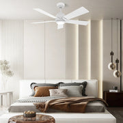 Carro Ascender 60in 5-Blade Smart Ceiling Fan | Modern White Plywood Blades | Living Room & Covered Patio | 60 x 60 x 14.7 in | Model SFR605J1-L11-W1-1