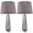Carro Kala 1 Light 28" Table Lamp, Set Of 2, Smoke Grey/Grey