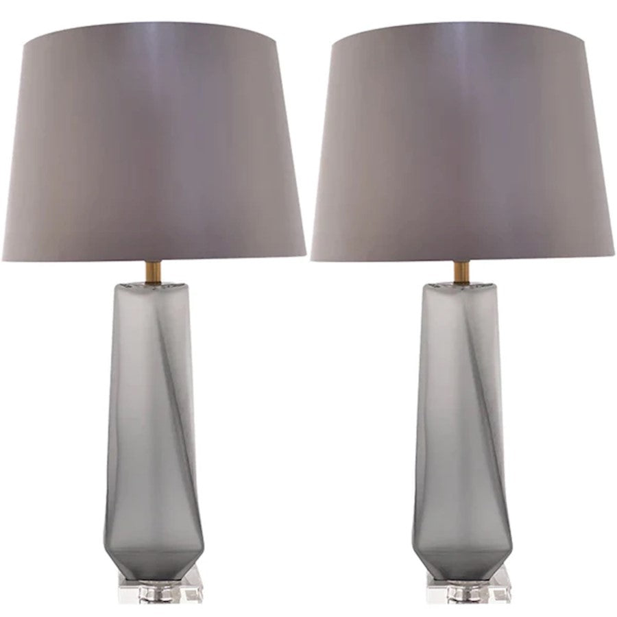 Carro Kala 1 Light 28" Table Lamp, Set Of 2, Smoke Grey/Grey
