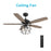 Carro Huntley 52" Ceiling Fan/Remote/Light Kit, Black/Walnut