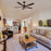 Carro Huntley 52" Ceiling Fan/Remote/Light Kit, Black/Walnut