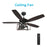 Carro Karson 52" 75W Ceiling Fan/Remote/Light Kit, Bk/Walnut