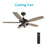 Carro Karson 52" 100W Ceiling Fan/Remote/Light Kit, Bk/Walnut
