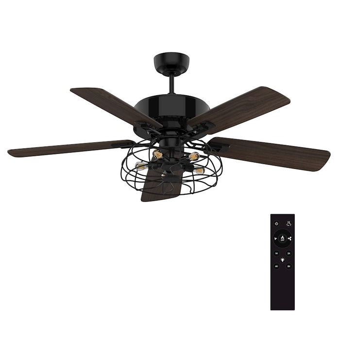 Carro Maverick 52" Ceiling Fan, Black/Walnut