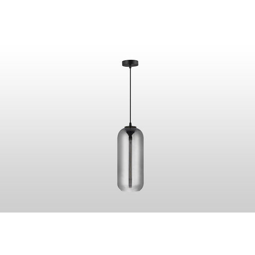 Carro Oriyan Cylinder Glass Pendant, Smoke Gray