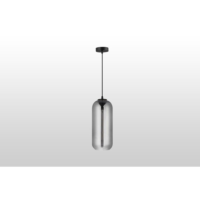 Carro Oriyan Cylinder Glass Pendant, Smoke Gray