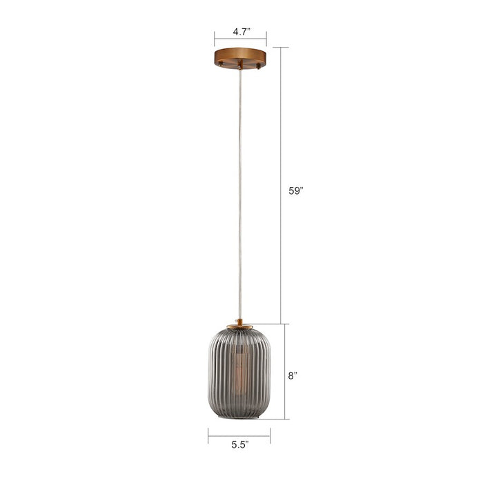 Carro Circulus Little Ribbed Glass Mini Pendant