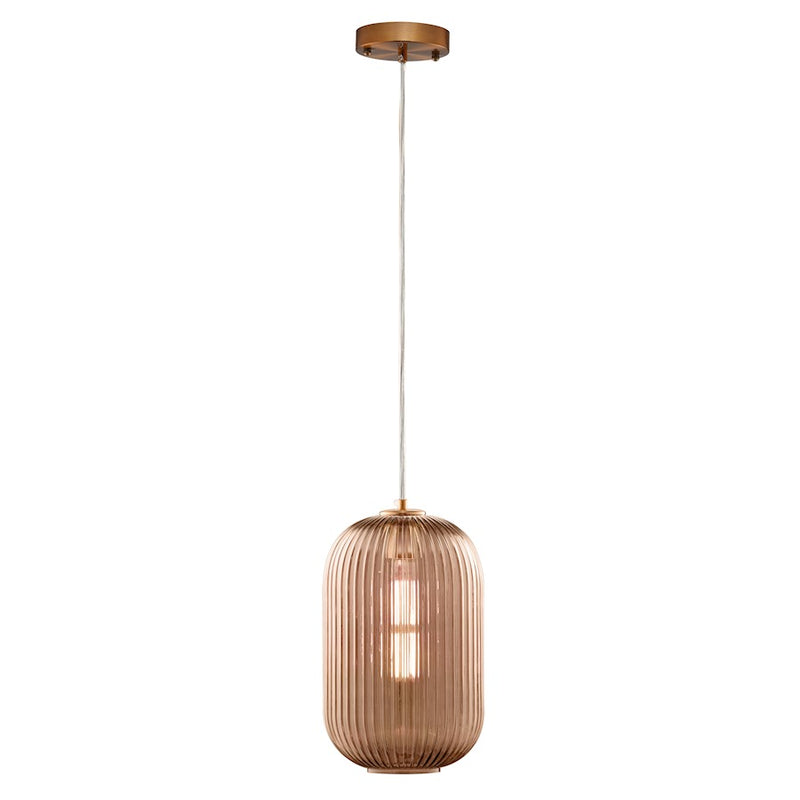 Carro Circulus Champagne Ribbed Glass Pendant