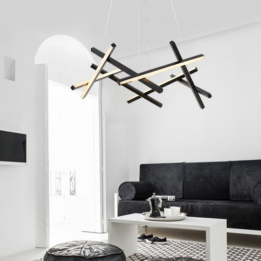 Carro Kensie Linear Hanging LED Pendant, Matte Black/Matte Black