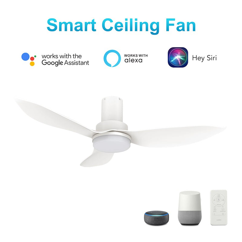 Carro Ryna 36" Ceiling Fan/Remote/Light Kit, White/White