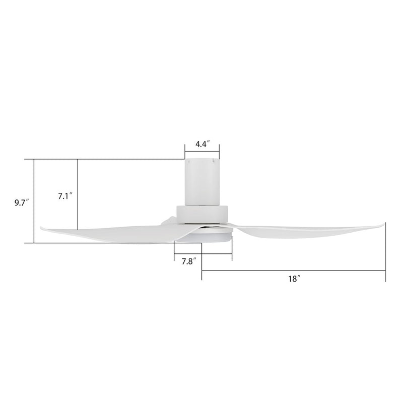 Carro Ryna 36" Ceiling Fan/Remote/Light Kit, White/White