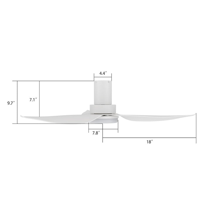 Carro Ryna 36" Ceiling Fan/Remote/Light Kit, White/White